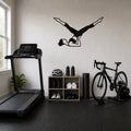 Female Classical Pilates Scissors waterproof steel metal wall art, mockup 1