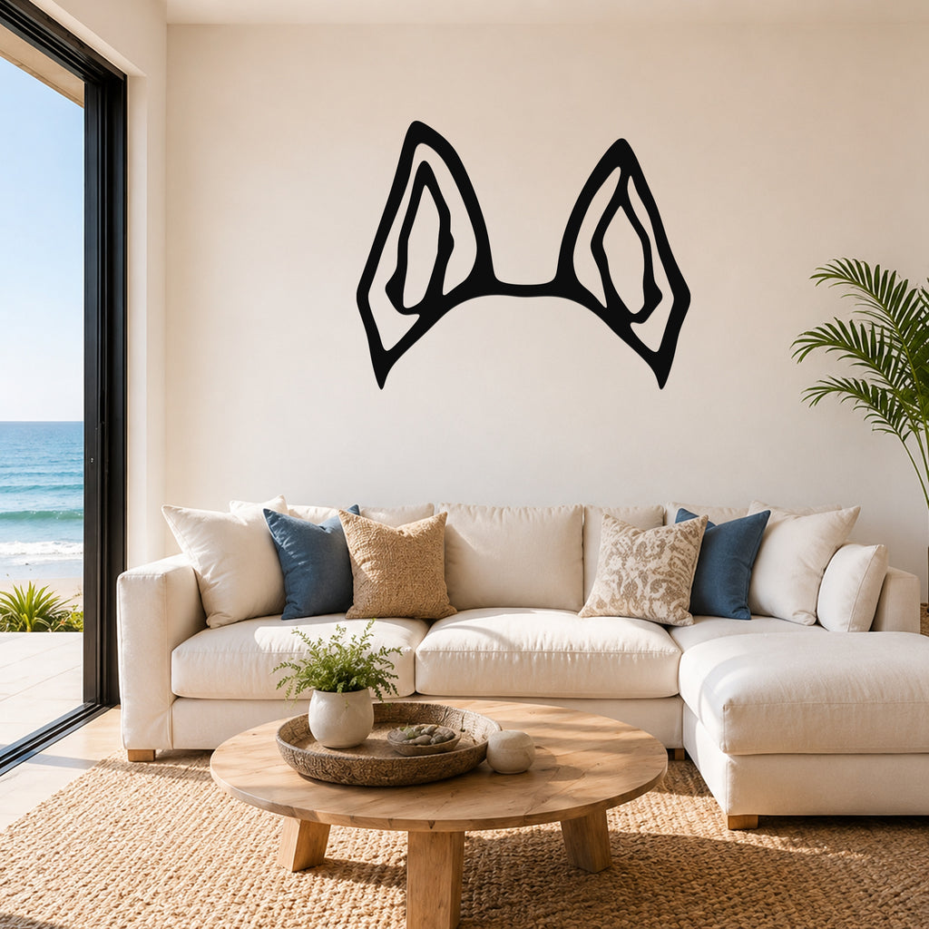 Dutch Shepherd dog ear waterproof metal wall art, mockup 1