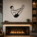 Male Classical Pilates Open Leg Rocker waterproof steel metal wall art, mockup 1