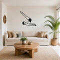 Male Classical Pilates Corkscrew waterproof steel metal wall art, mockup 1