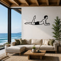 Male Classical Pilates One Leg Kick waterproof steel metal wall art, mockup 1