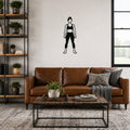 Female Karate Ready Stance Hold waterproof steel metal wall art, mockup 1