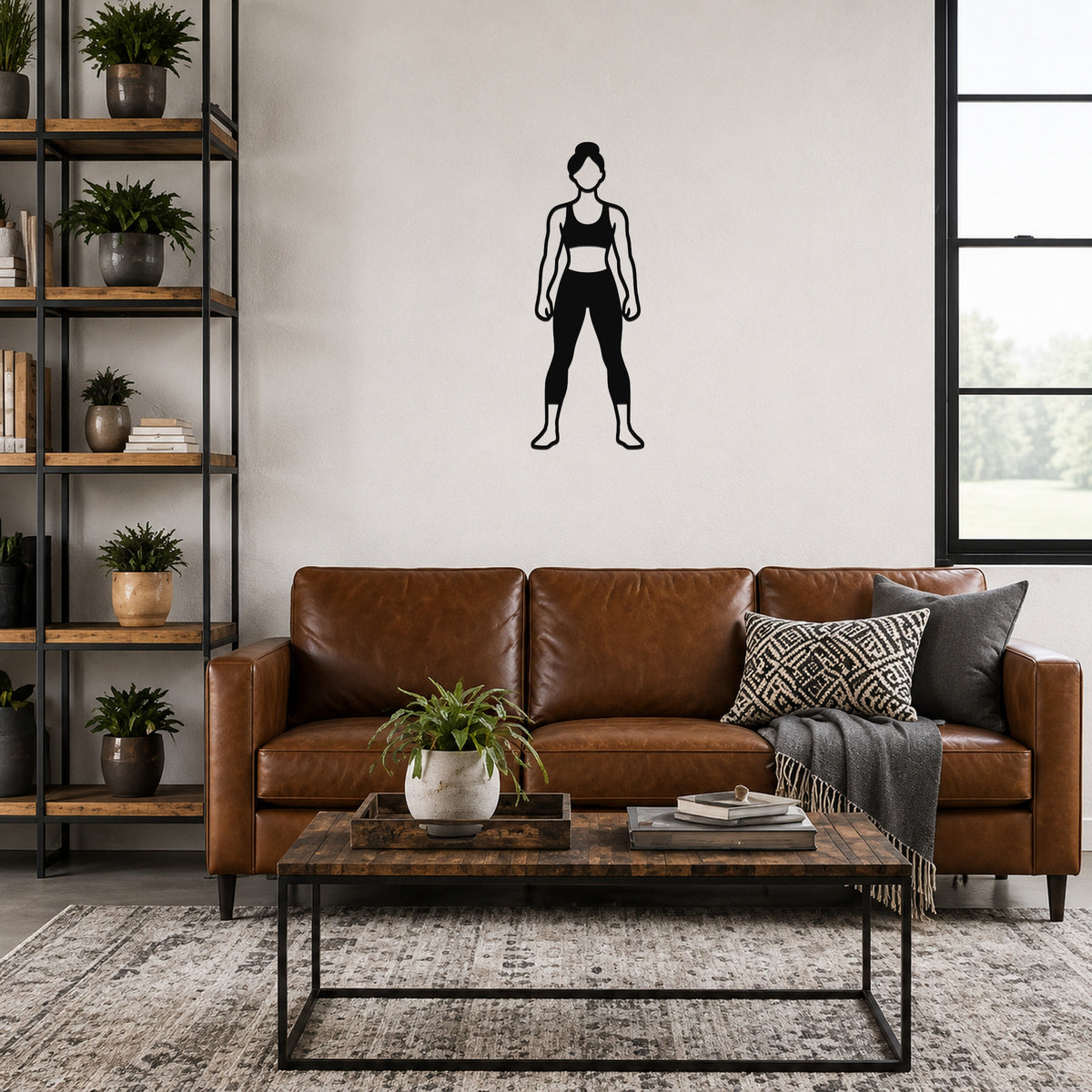 Female Karate Ready Stance Hold waterproof steel metal wall art, mockup 1