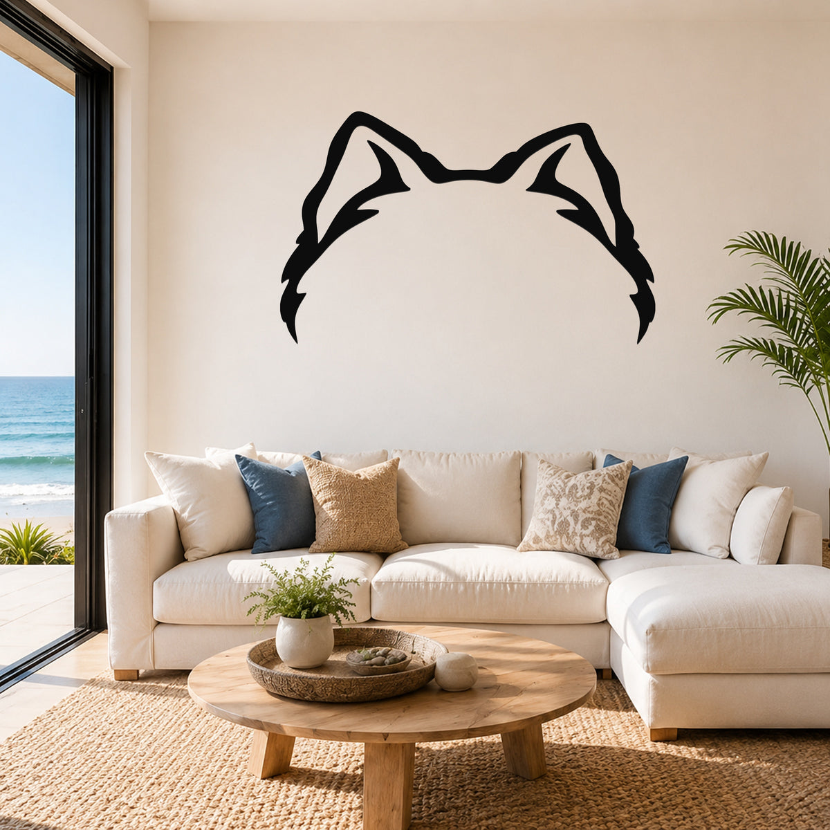 Pomeranian dog ear waterproof metal wall art, mockup 1