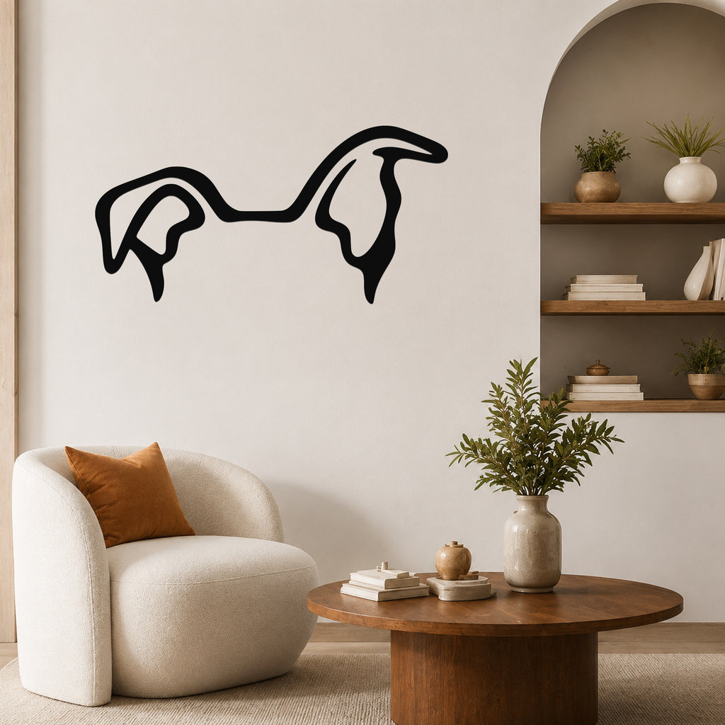 Whippet dog ear waterproof metal wall art, mockup 1