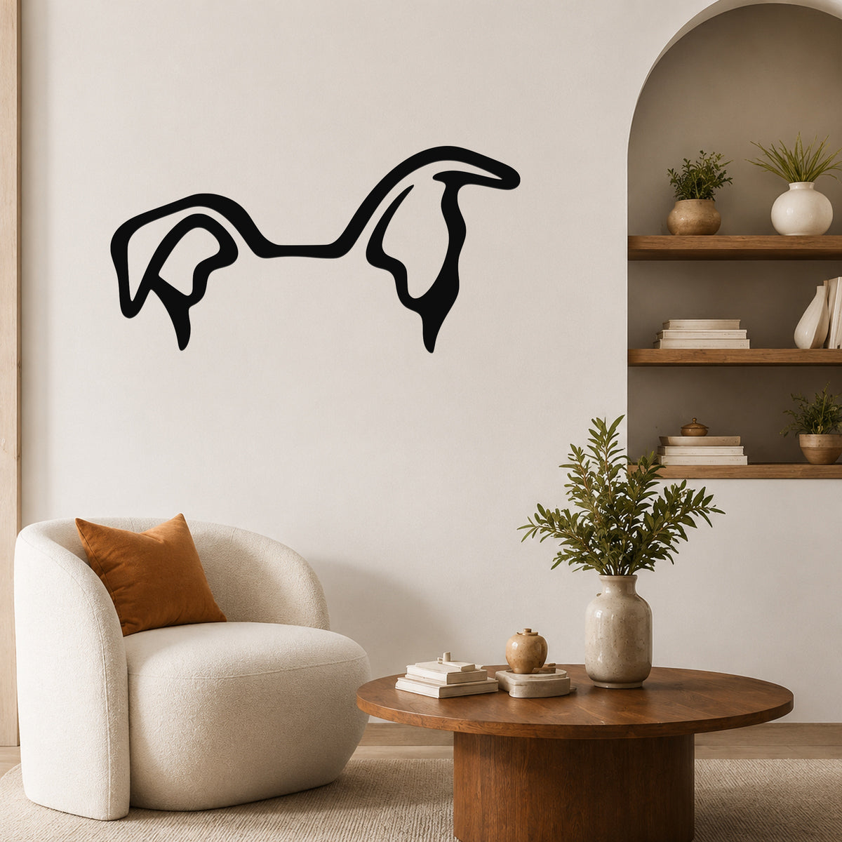 Whippet dog ear waterproof metal wall art, mockup 1