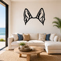 German Shepherd dog ear waterproof metal wall art, mockup 1