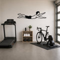 Male Classical Pilates Swimming waterproof steel metal wall art, mockup 1