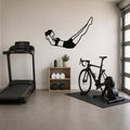 Female Classical Pilates Double Straight Leg waterproof steel metal wall art, mockup 1