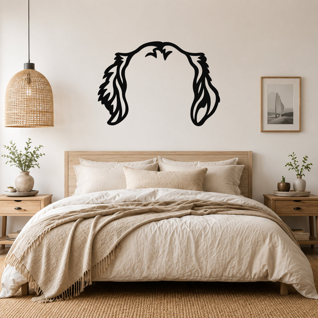 Golden Retriever dog ear waterproof metal wall art, mockup 1