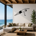 Male Classical Pilates Side Bend waterproof steel metal wall art, mockup 1