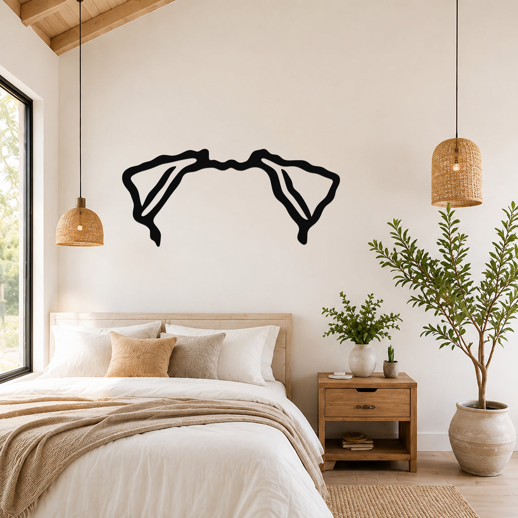 Pitbull dog ear waterproof metal wall art, mockup 1