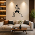 Male Karate Horse Stance Guard waterproof steel metal wall art, mockup 1