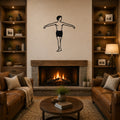 Male Ballet À la quatrième derrière waterproof steel metal wall art, mockup 1