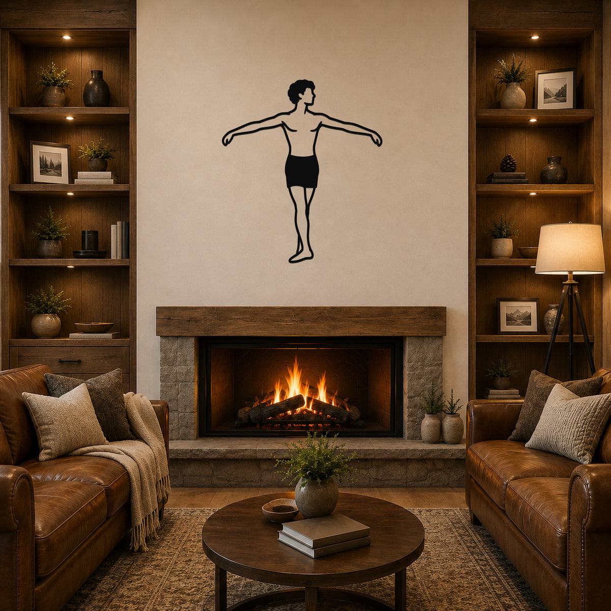 Male Ballet À la quatrième derrière waterproof steel metal wall art, mockup 1