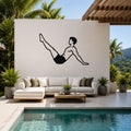 Male Classical Pilates Hip Circles waterproof steel metal wall art, mockup 1