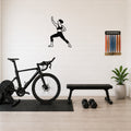 Female Karate Step Back Block waterproof steel metal wall art, mockup 1