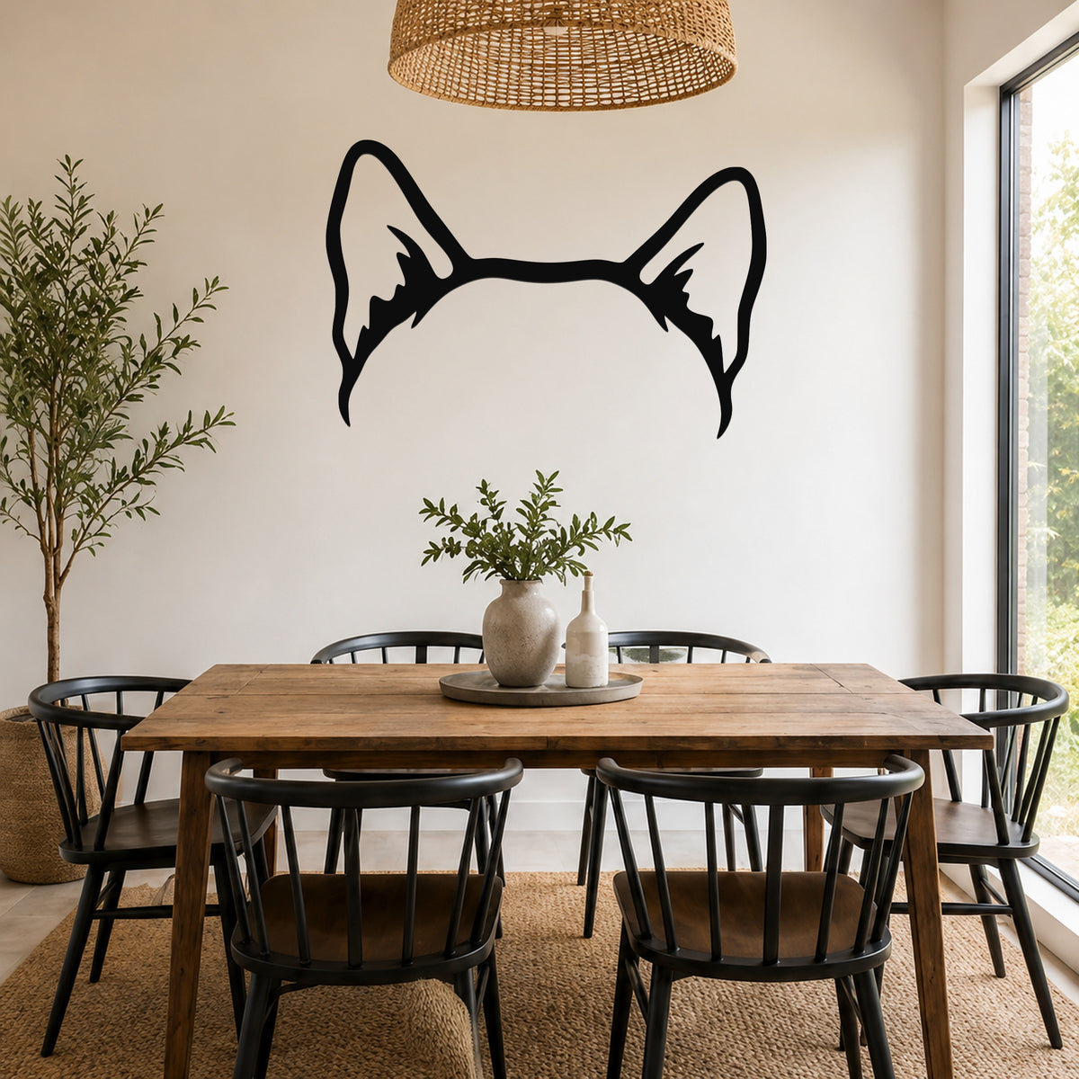 Shiba Inu dog ear waterproof metal wall art, mockup 1