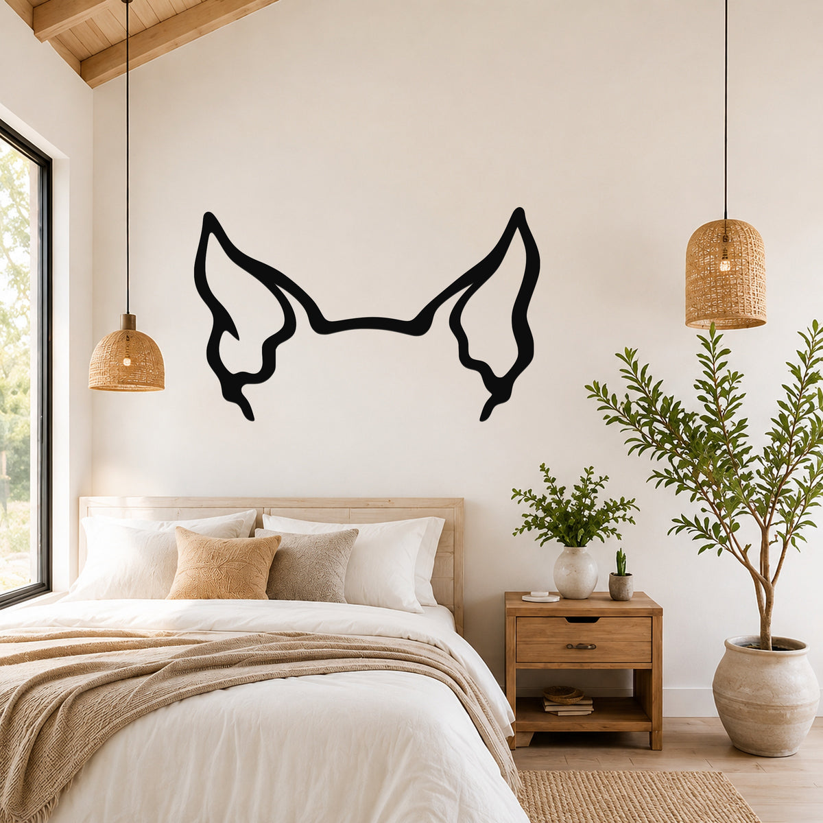 English Bulldog dog ear waterproof metal wall art, mockup 1