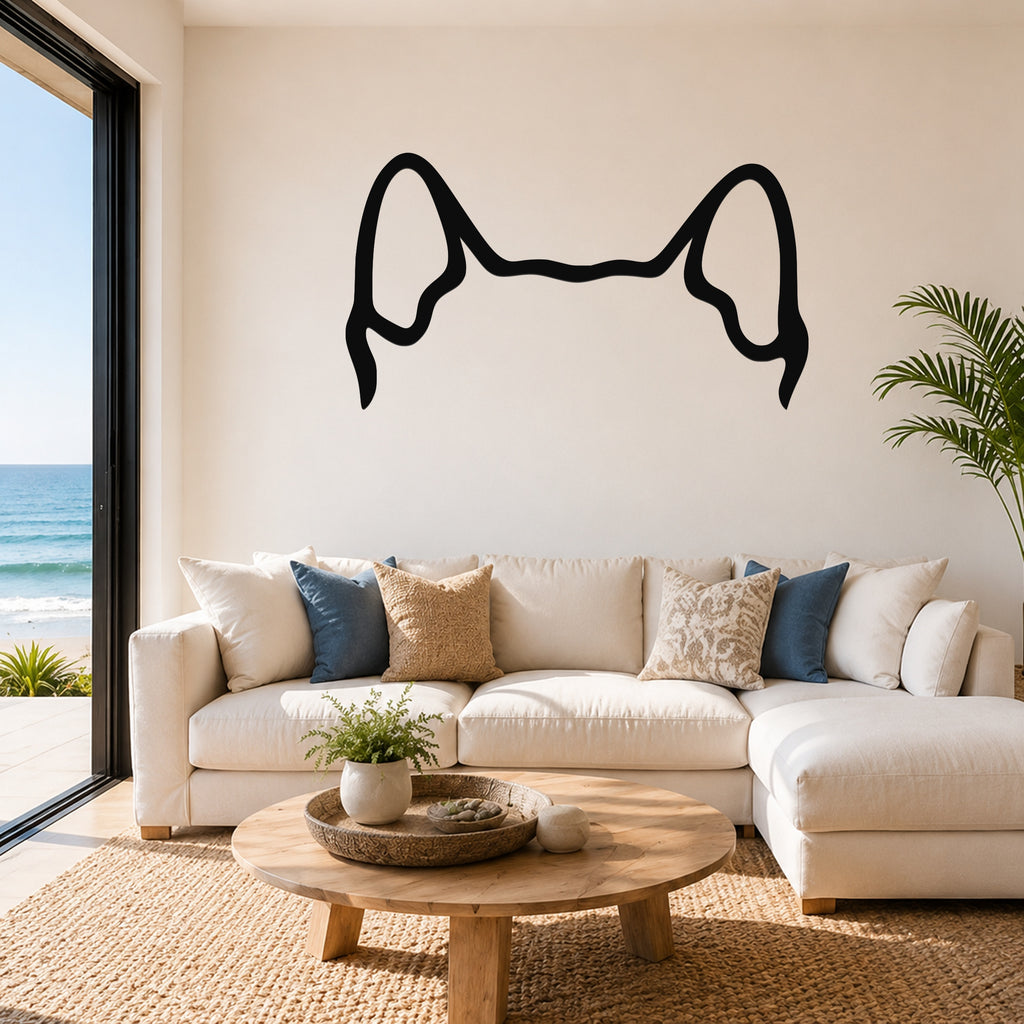 Schipperke dog ear waterproof metal wall art, mockup 1