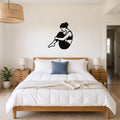 Female Classical Pilates Rolling Like a Ball waterproof steel metal wall art, mockup 1