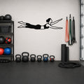 Female Classical Pilates Swimming waterproof steel metal wall art, mockup 1
