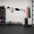 Male Classical Pilates Push Up waterproof steel metal wall art, mockup 1