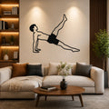 Male Classical Pilates Leg Pull Back waterproof steel metal wall art, mockup 1
