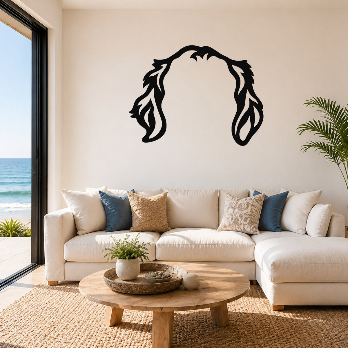 Golden Retriever dog ear waterproof metal wall art, mockup 1