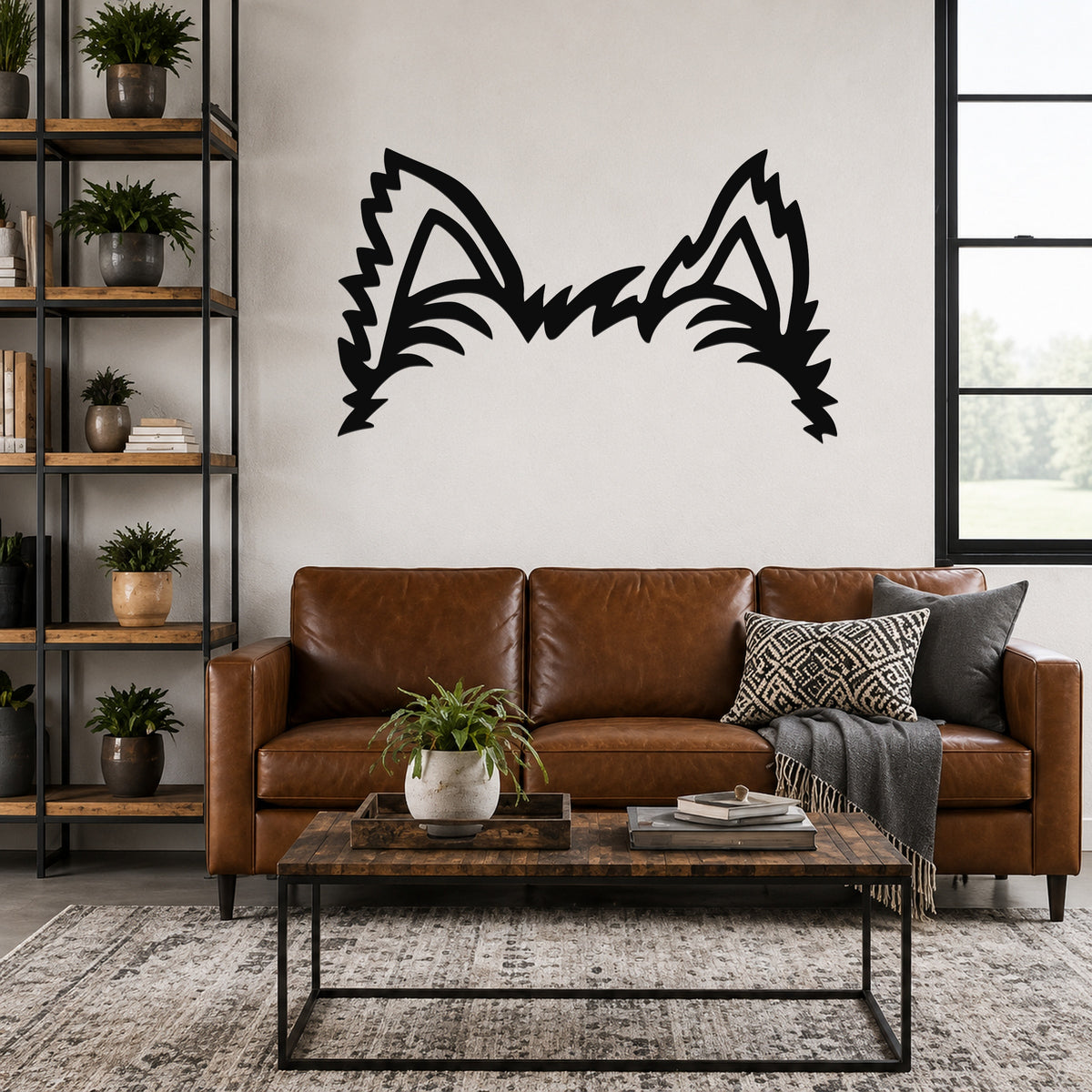 Pomeranian dog ear waterproof metal wall art, mockup 1