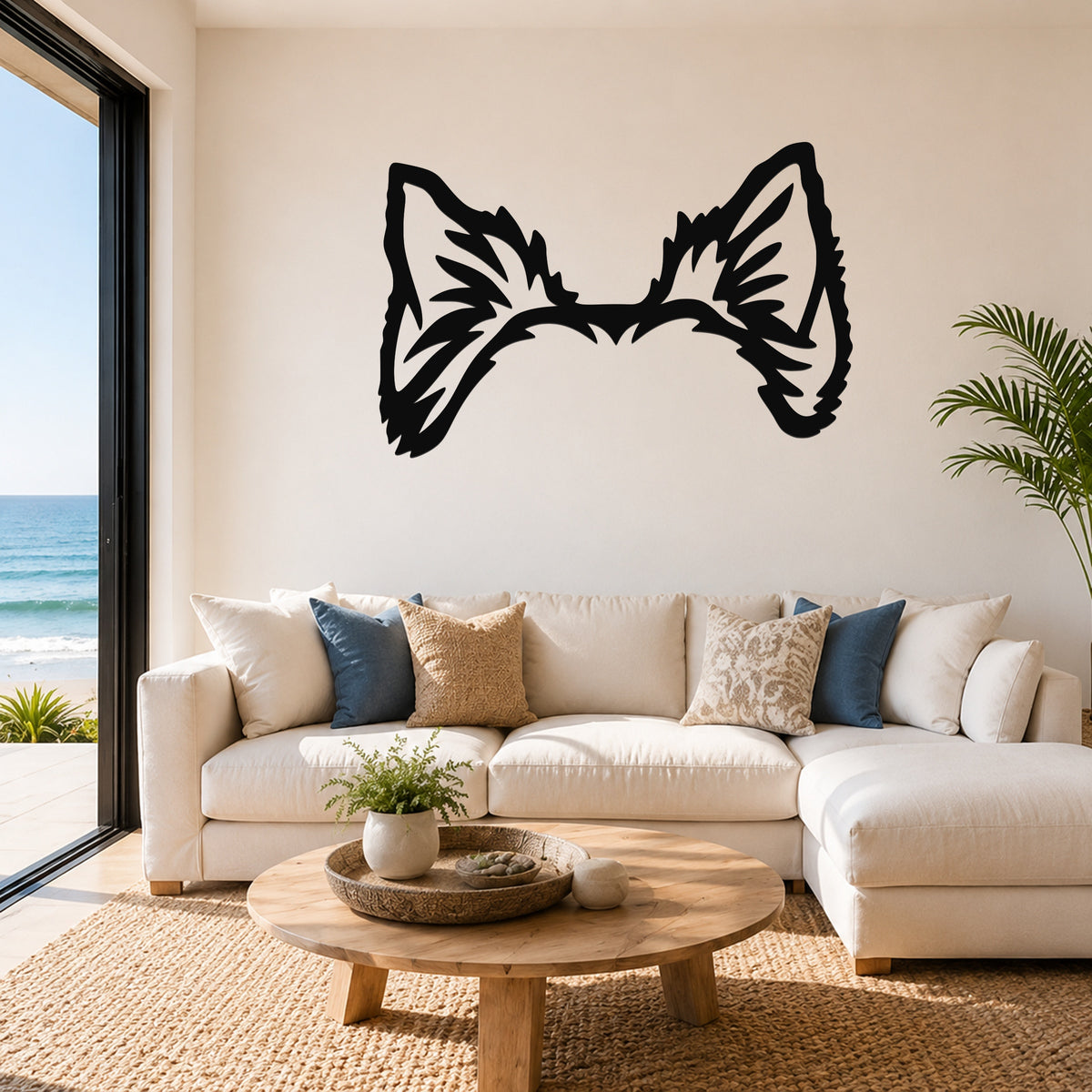 Shorkie dog ear waterproof metal wall art, mockup 1