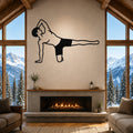 Male Classical Pilates Side Kick Kneeling waterproof steel metal wall art, mockup 1
