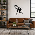 Female Wrestling Single Leg Entry waterproof steel metal wall art, mockup 1
