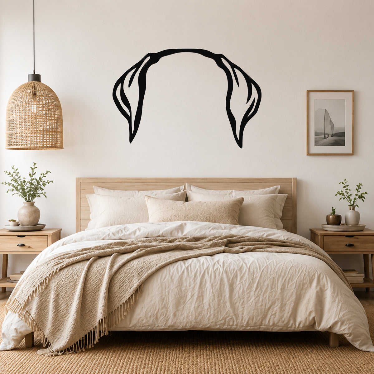 Doberman dog ear waterproof metal wall art, mockup 1
