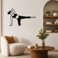 Female Classical Pilates Side Kick Kneeling waterproof steel metal wall art, mockup 1