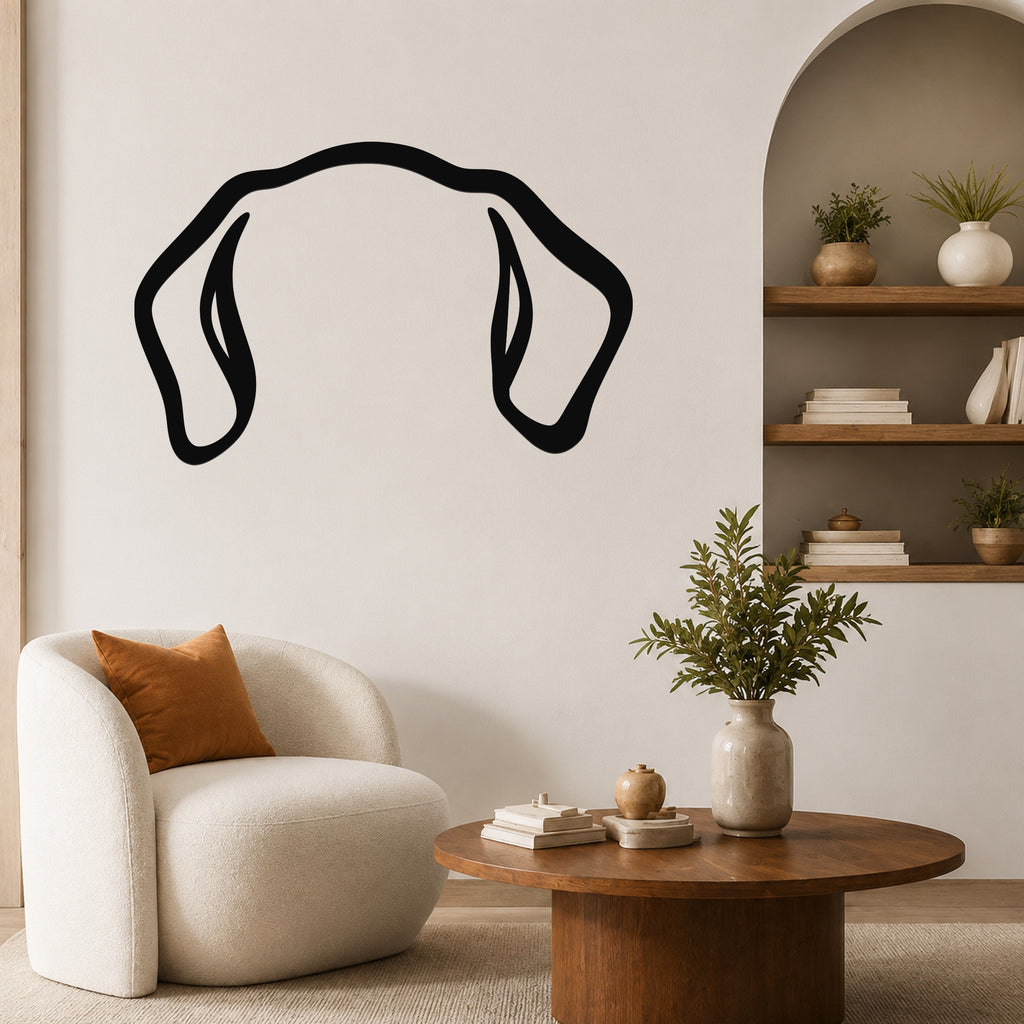 Puggle dog ear waterproof metal wall art, mockup 1