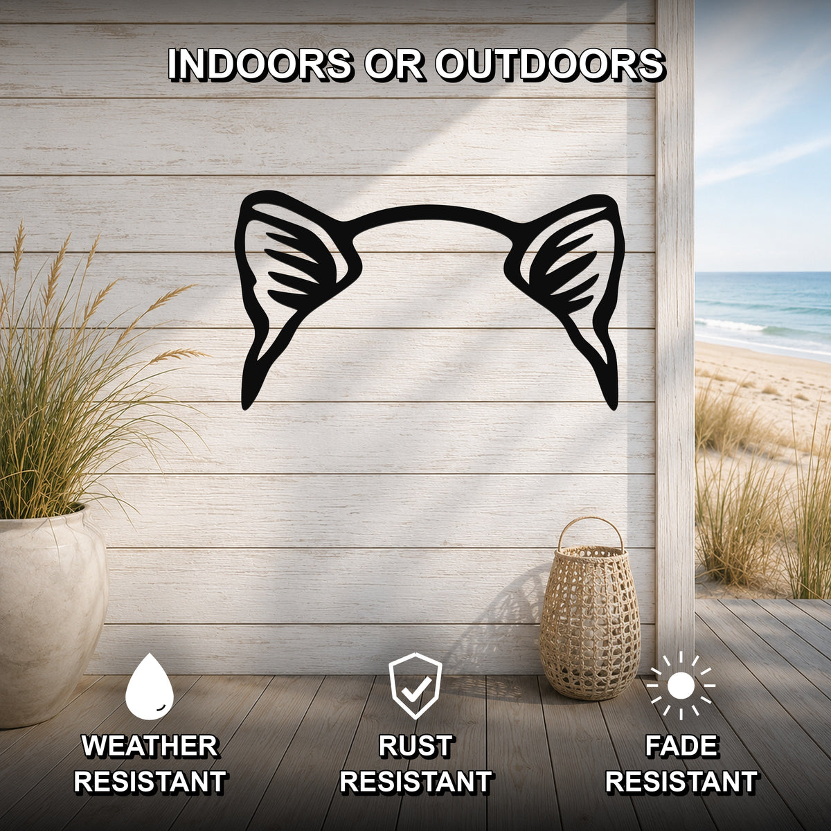 Akita dog ear waterproof metal wall art, mockup 2