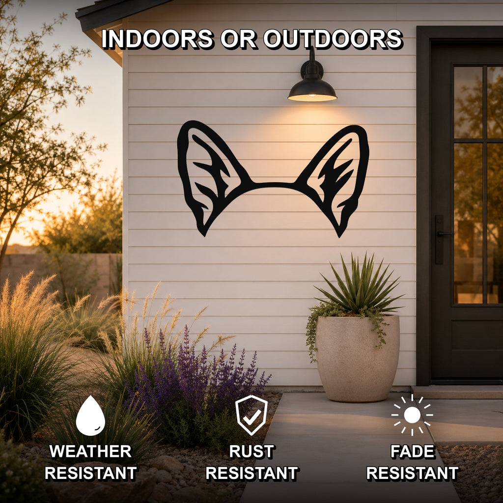 Welsh Corgi dog ear waterproof metal wall art, mockup 2