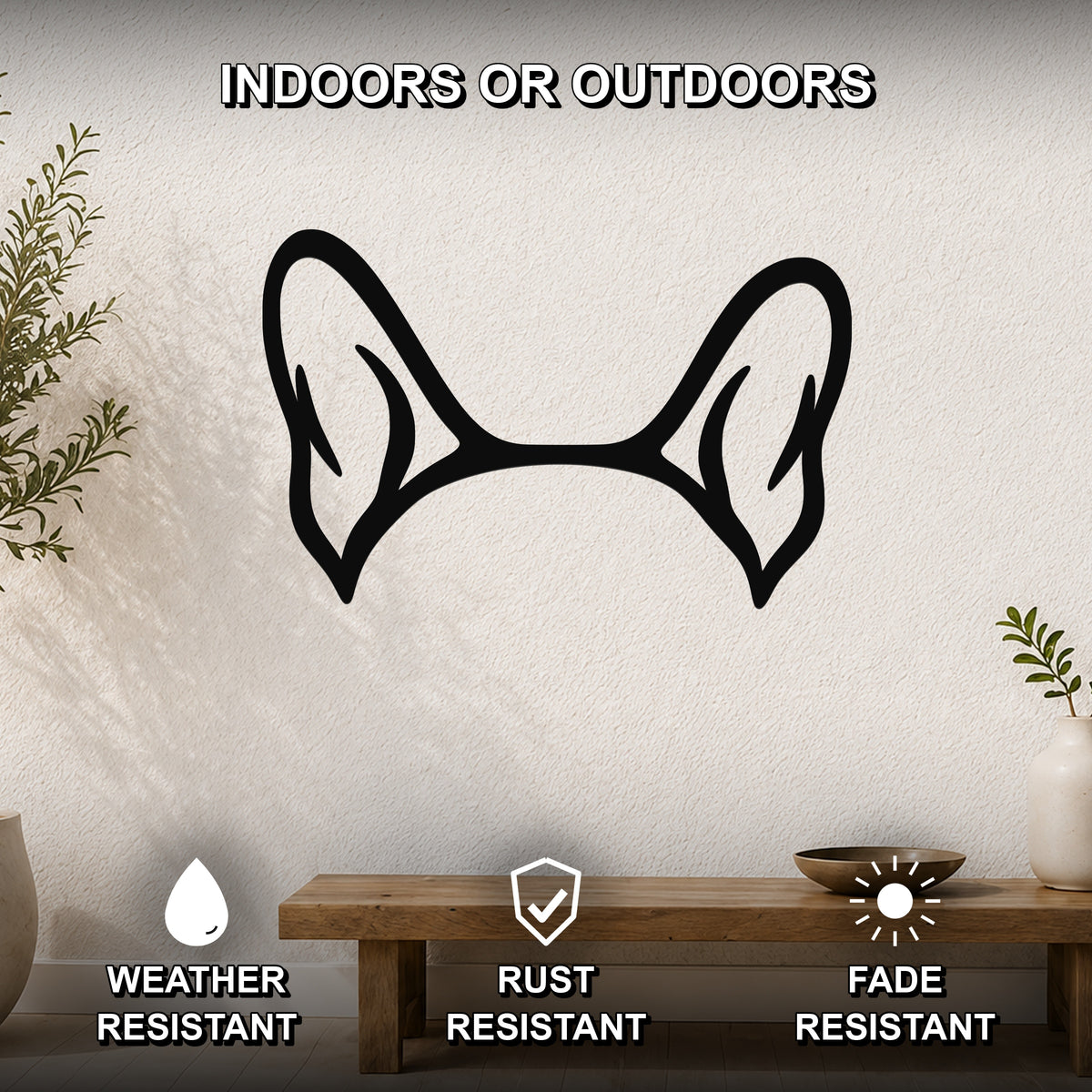 French Bulldog dog ear waterproof metal wall art, mockup 2