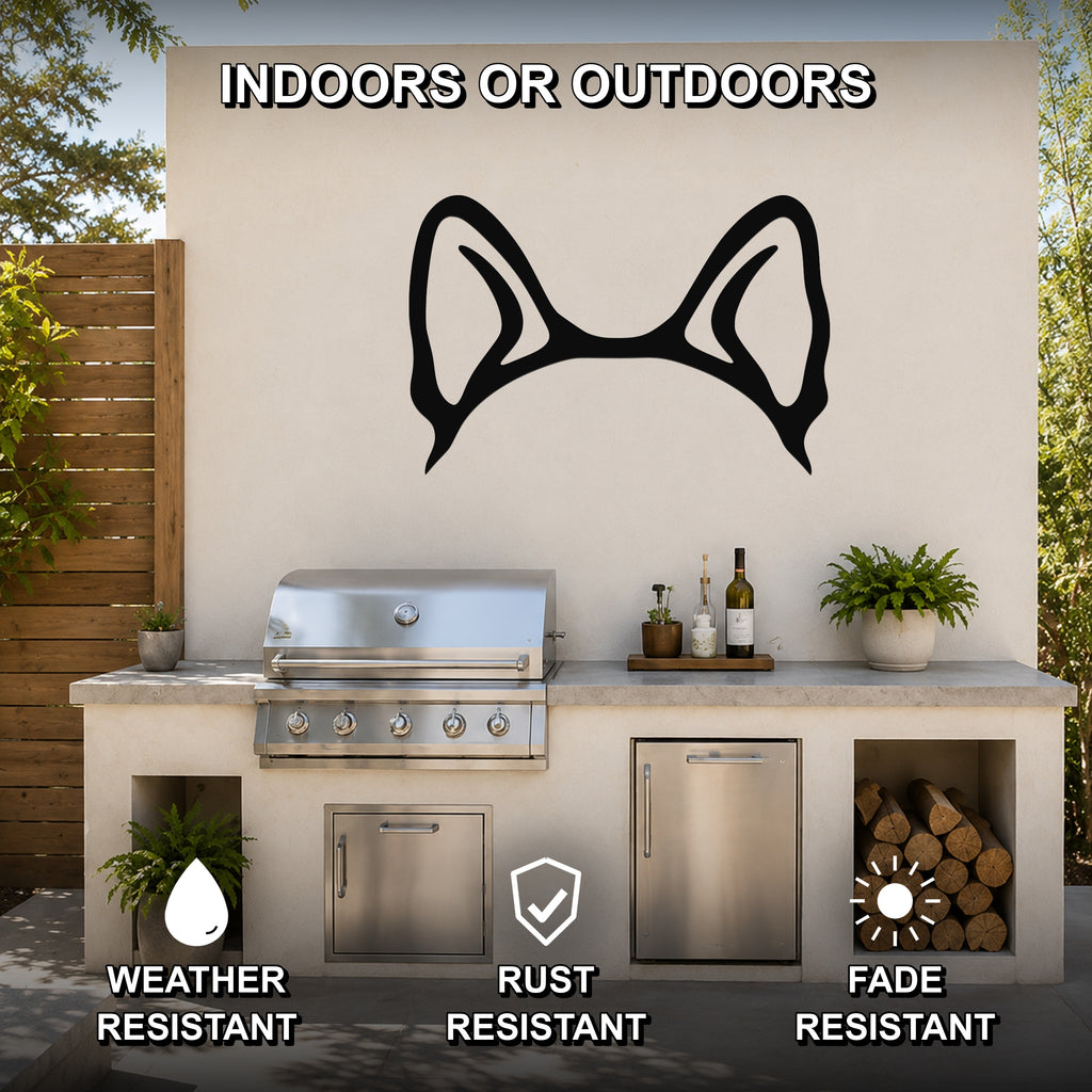 Shiba Inu dog ear waterproof metal wall art, mockup 2