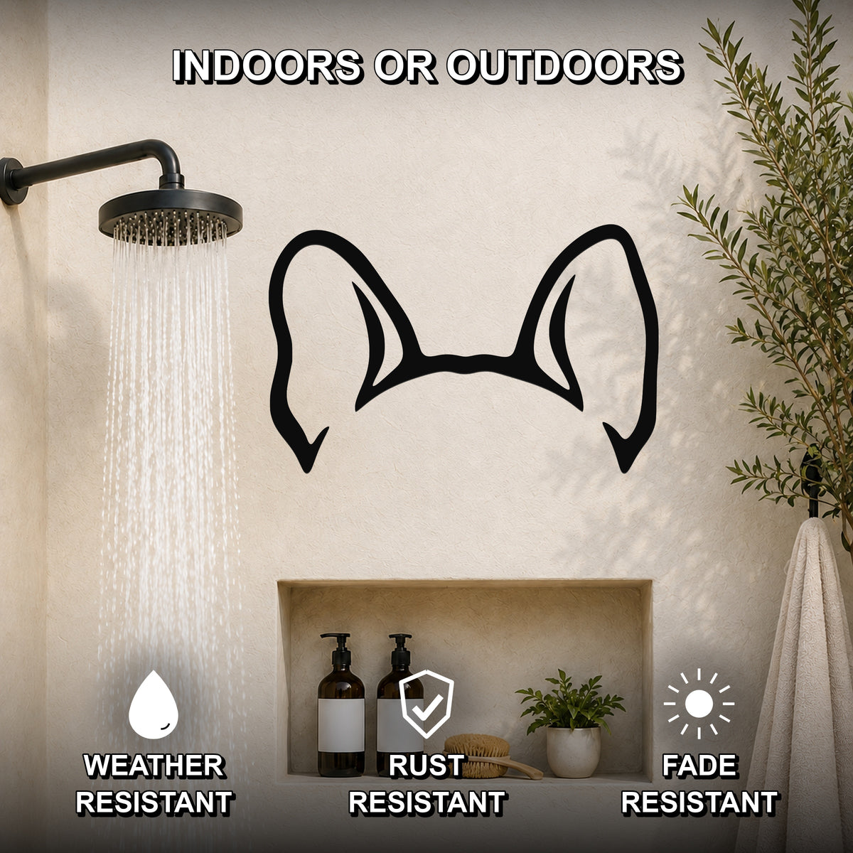 French Bulldog dog ear waterproof metal wall art, mockup 2
