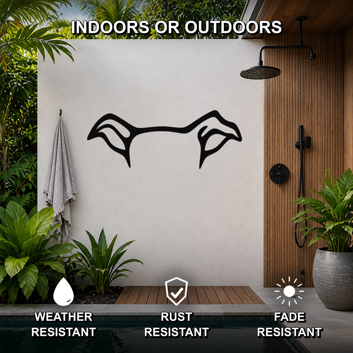 Whippet dog ear waterproof metal wall art, mockup 2