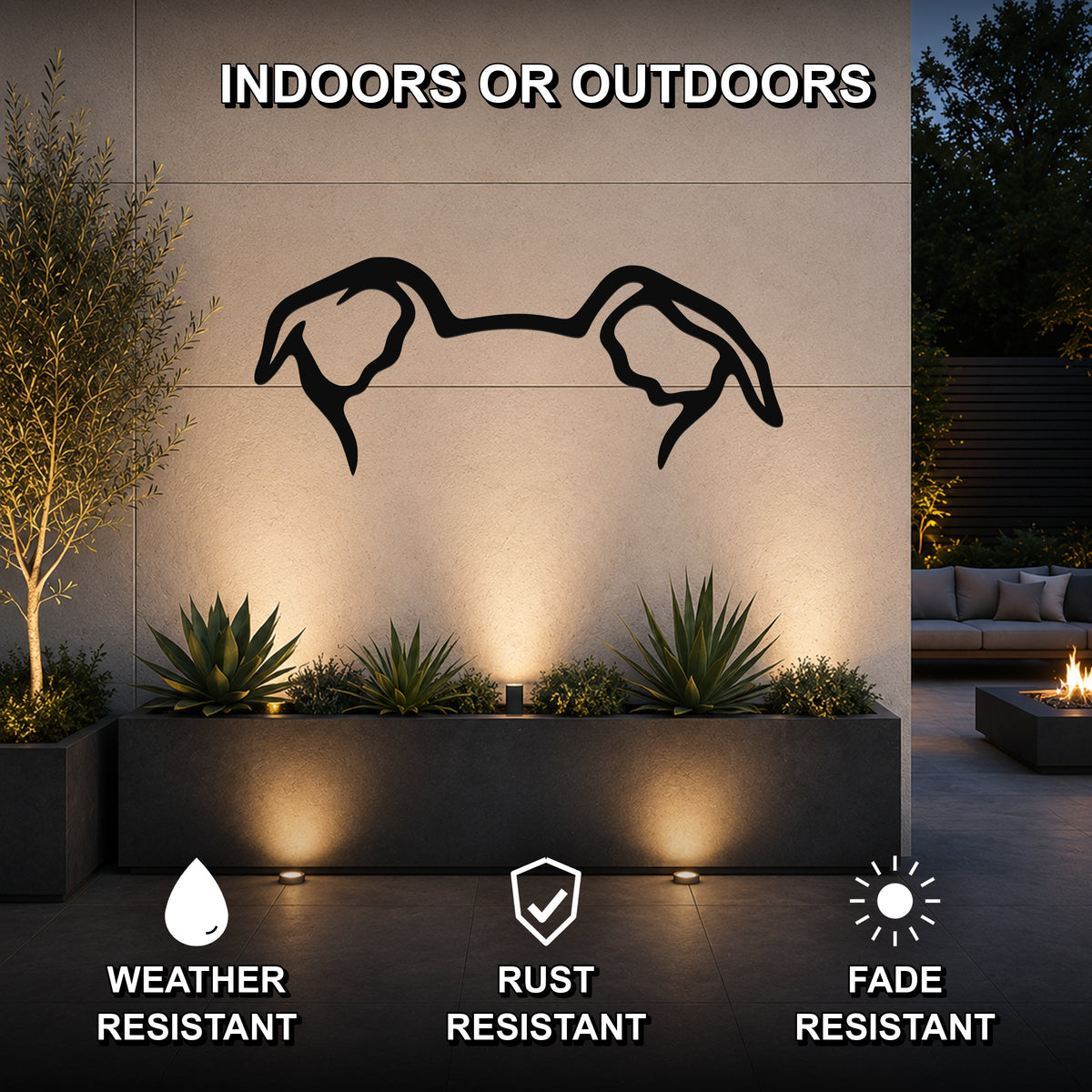 Italian Greyhound dog ear waterproof metal wall art, mockup 2