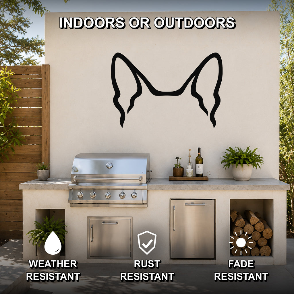 Australian Cattle Dog dog ear waterproof metal wall art, mockup 2