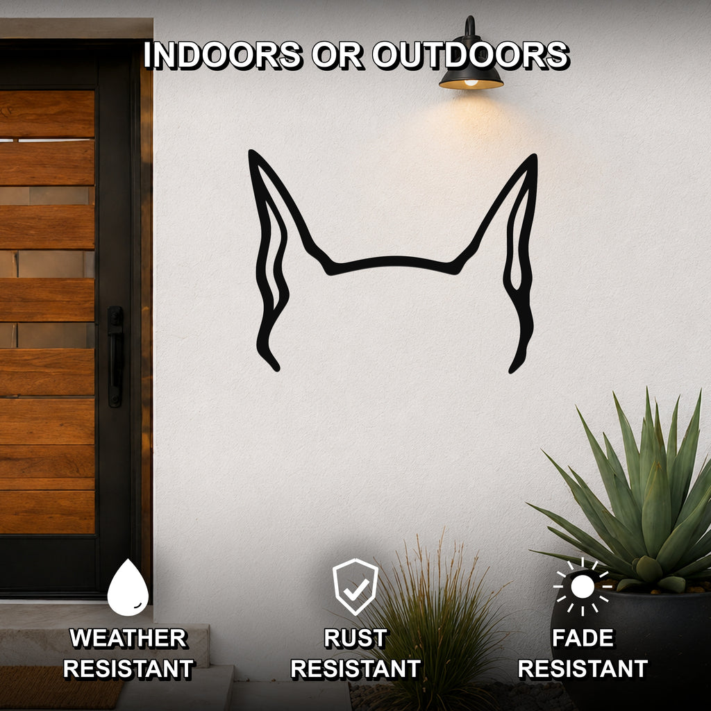 Great Dane dog ear waterproof metal wall art, mockup 2
