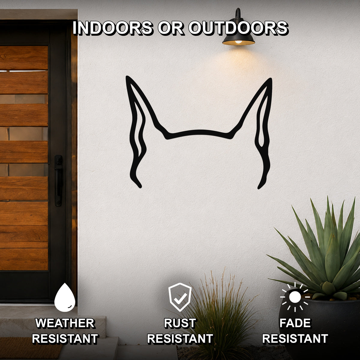Great Dane dog ear waterproof metal wall art, mockup 2