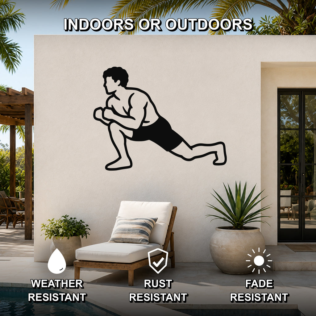 Male Wrestling Shot Entry Drill waterproof steel metal wall art, mockup 2