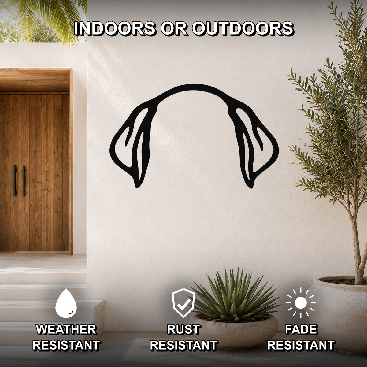 Labrador Retriever dog ear waterproof metal wall art, mockup 2