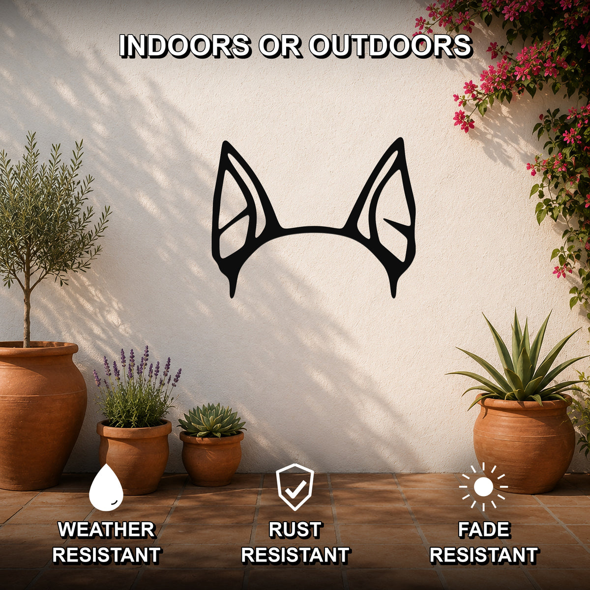 Miniature Pinscher dog ear waterproof metal wall art, mockup 2