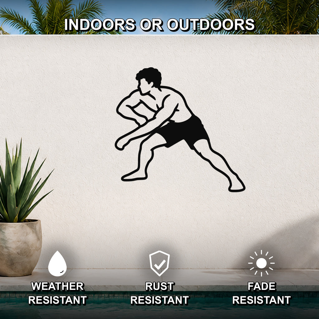 Male Wrestling Arm Drag waterproof steel metal wall art, mockup 2